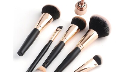 Makeup Brush with Foundation Cream - a sleek and beauty-centric visual. The image highlights the elegance and artistry of makeup application on a clean background.