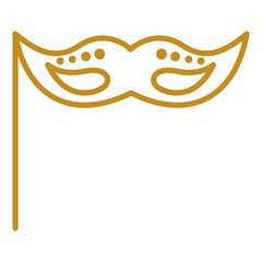 Elegant Gold Mask Icon Outline