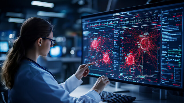 Analyzing medical data on large screen with advanced technology