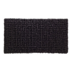 A black rug with a pattern of squares and triangles. Isolated on transparent background