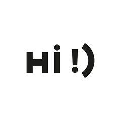 The icon of the word hello. A simple flat illustration on a white background