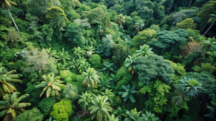 Aerial View of a Lush Tropical Rainforest Canopy