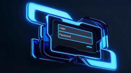 Secure login registration process digital space technology interface futuristic environment user experience