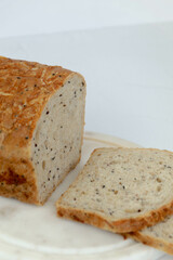 slice artisanal bread cereal bakery grain gluten