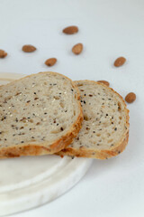 slice artisanal bread cereal bakery grain gluten