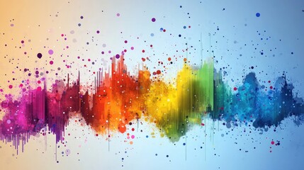 Business chart made from vivid paint splashes, [artistic data visualization], [symbolizing creativity in financial interpretation]