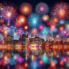 fireworks over the river