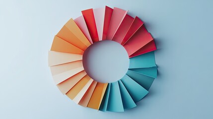 Obraz premium Creative circle chart with folded layers, [business data visual], [symbolizing depth and complexity in information]