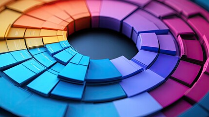 Obraz premium Creative circle chart with folded layers, [business data visual], [symbolizing depth and complexity in information]