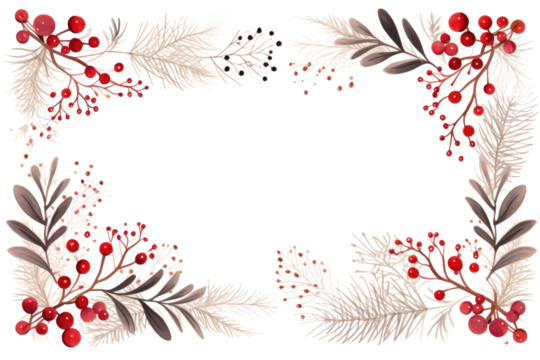 holiday frame with hand drawn on transparent background