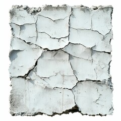 Obraz premium Cracked, weathered, white plaster fragment.
