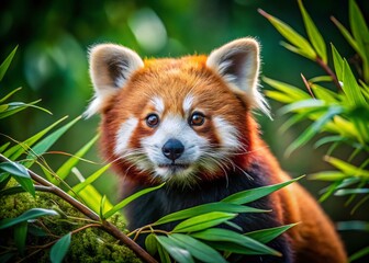Obraz premium Captivating Product Photography of a Red Panda: Discovering the Reality Behind These Adorable Creatures and Their Natural Habitat in a Stunning Visual Showcase