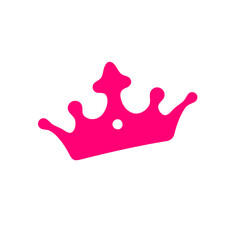 A pink crown icon, designed in flat style