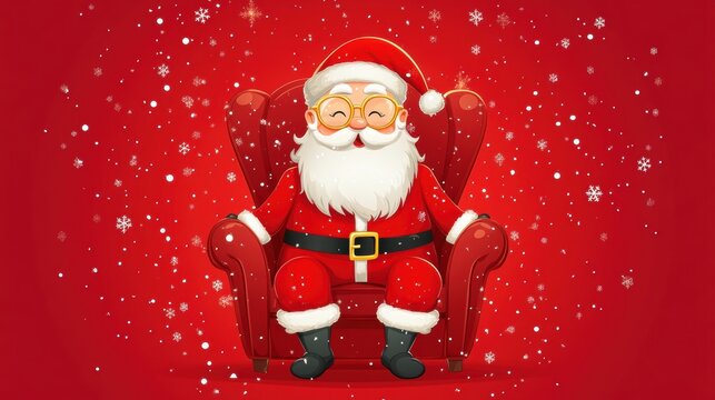 Santa rest sitting in arm chair