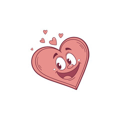 Cute hearts emoji art illustration