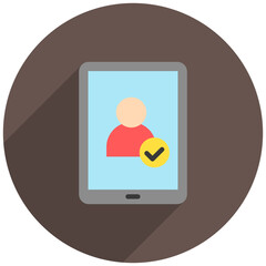 Attendance rounded flat color icon. use for modern concept, print, UI, UX kit, web and app development. Vector EPS 10, related to digital education, digital learning.