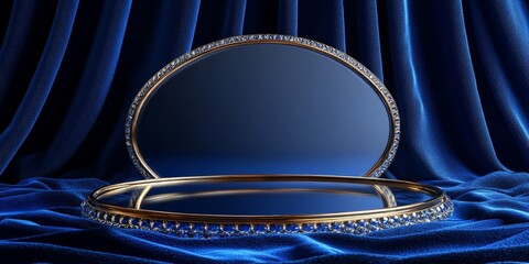Oval Mirrored Pedestal for Luxury Product Displays