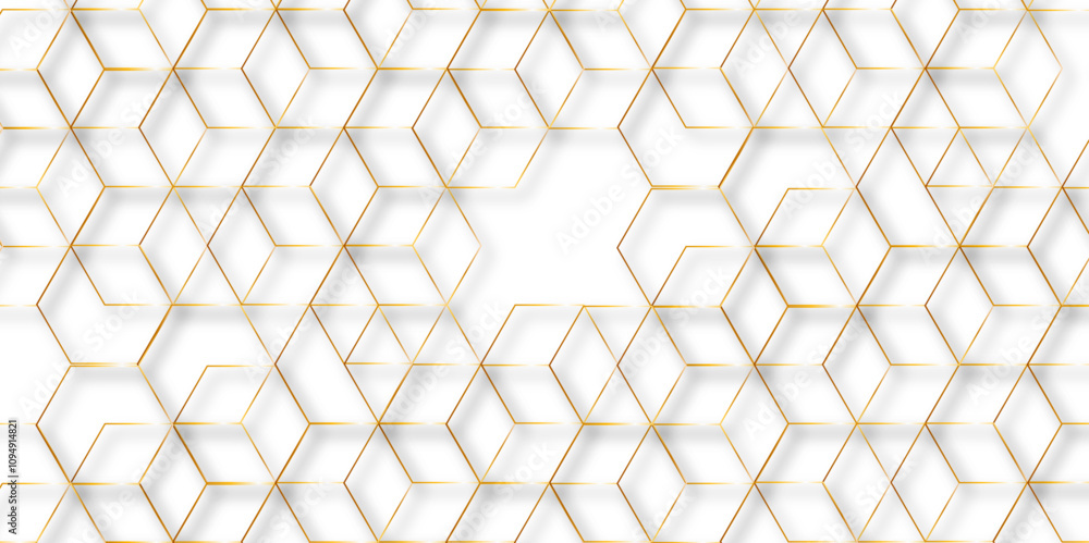 Poster Modern simple style seamless pattern with hexagonal graphic design. Geometric art deco texture graphic ornament background. abstract molecular structures in technology, wallpaper background, vector.	