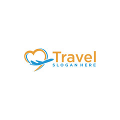 Holiday travel design, Holiday travel agency logo with airplane and world concept.