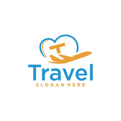 Initial letter T travel logo, travel logo, holiday travel company logo concept.