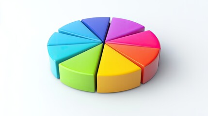 Obraz premium Minimalist color-coded pie chart, [business visualization], [symbolizing data clarity and strategic insight]