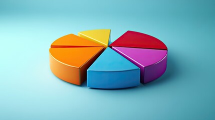 Fototapeta premium Minimalist color-coded pie chart, [business visualization], [symbolizing data clarity and strategic insight]