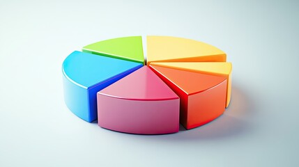 Obraz premium Minimalist color-coded pie chart, [business visualization], [symbolizing data clarity and strategic insight]