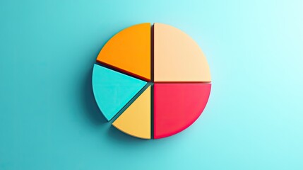 Fototapeta premium Minimalist color-coded pie chart, [business visualization], [symbolizing data clarity and strategic insight]