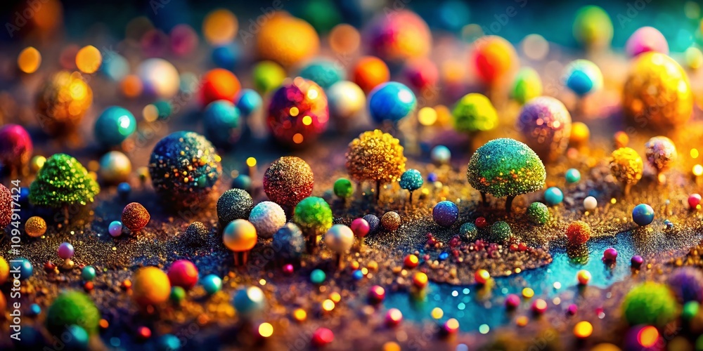 Poster captivating tilt-shift photography of solid particles in motion, showcasing the intricate details an