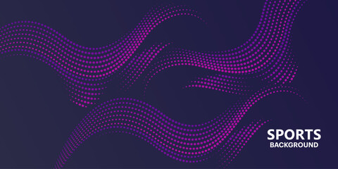Abstract colored background with futuristic purple wave dots. modern Vector background with dynamic waves. sports poster vector background template. Eps 10