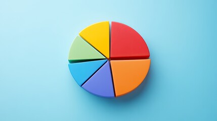 Fototapeta premium Minimalist color-coded pie chart, [business visualization], [symbolizing data clarity and strategic insight]