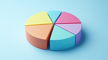 Obraz premium Minimalist color-coded pie chart, [business visualization], [symbolizing data clarity and strategic insight]