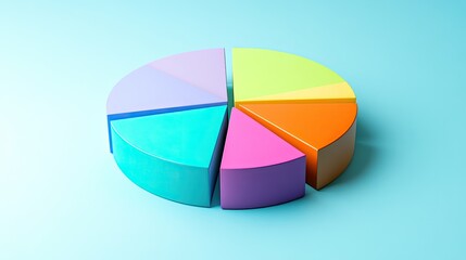 Obraz premium Minimalist color-coded pie chart, [business visualization], [symbolizing data clarity and strategic insight]