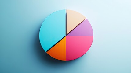 Fototapeta premium Minimalist color-coded pie chart, [business visualization], [symbolizing data clarity and strategic insight]