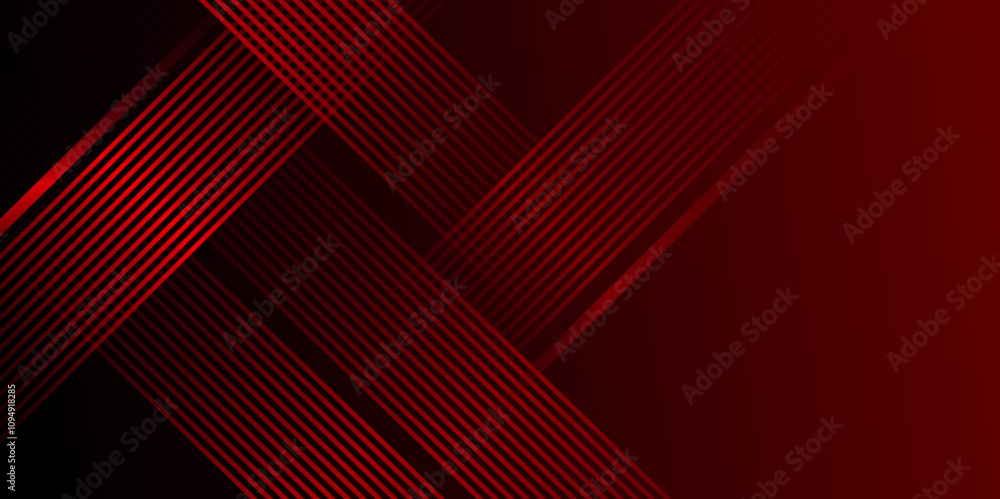 Poster red and black vector futuristic tech glow and shining line and stripes simple modern background. vec