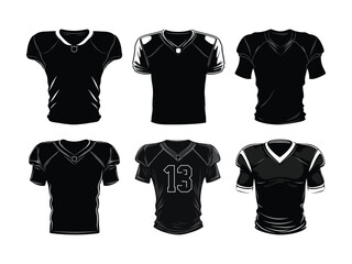 American Football Jersey Silhouettes