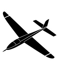 Black silhouette of a glider vector illustration