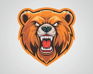 Fierce Bear Head Logo Illustration