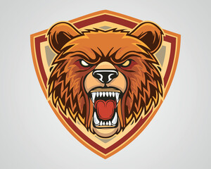 Fierce Bear Head Logo Illustration