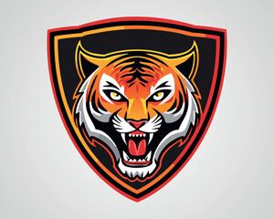 Obraz premium Fierce Tiger Head Logo Illustration