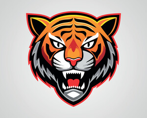Fierce Tiger Head Logo Illustration