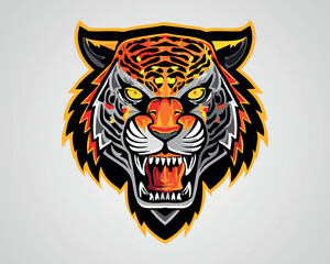 Fierce Tiger Head Logo Illustration
