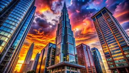 Fototapeta premium Capturing the Spirit of Perseverance in Architectural Photography: A Visual Journey Through Resilient Structures and Their Stories of Endurance and Strength in Urban Landscapes