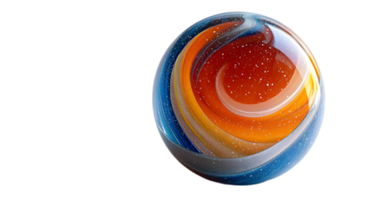 Glass Sphere with Abstract Swirls and Specks of White