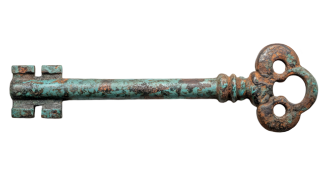 Antique Rusty Key  Illustration