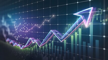 business graph with arrow