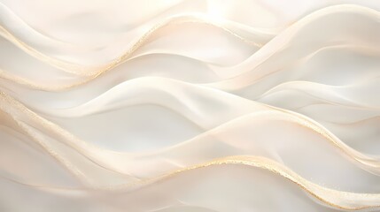 Obraz premium digital technology gold and white wave lines illustration poster background