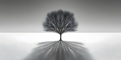 Obraz premium Bare Tree Winter Illustration