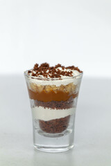 chocolate mousse whipped cream crumble dulce de leche