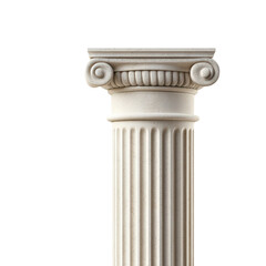 Classic Greek Ionic Column with Decorative Capital